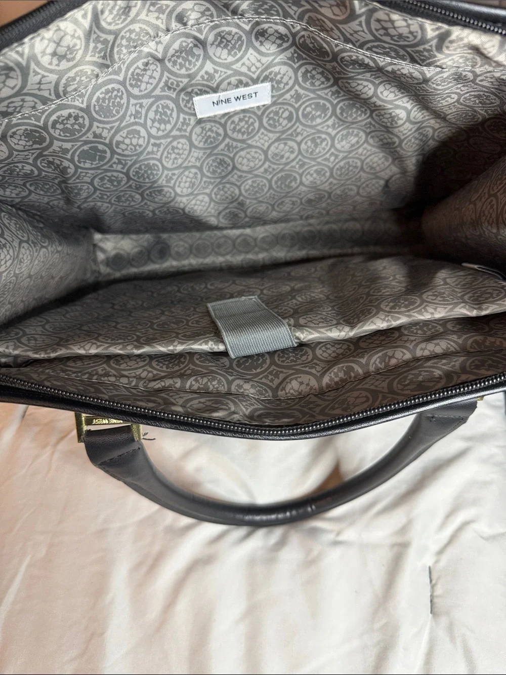 Nine West. Black Tote Bag with Gold Accents